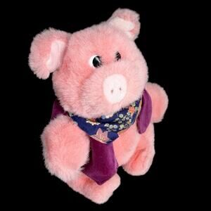 Commonwealth Pink Pig Plush 1993 Cuddle Classics Stuffed Animal 7 in Side Eye